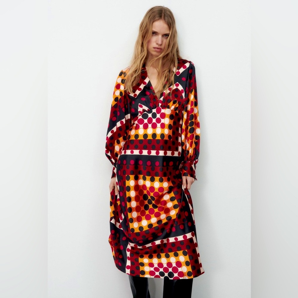 ZARA Multicolored Midi Dress